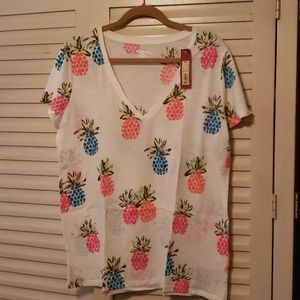 Merona by Target, Pineapple V-neck T, XXL